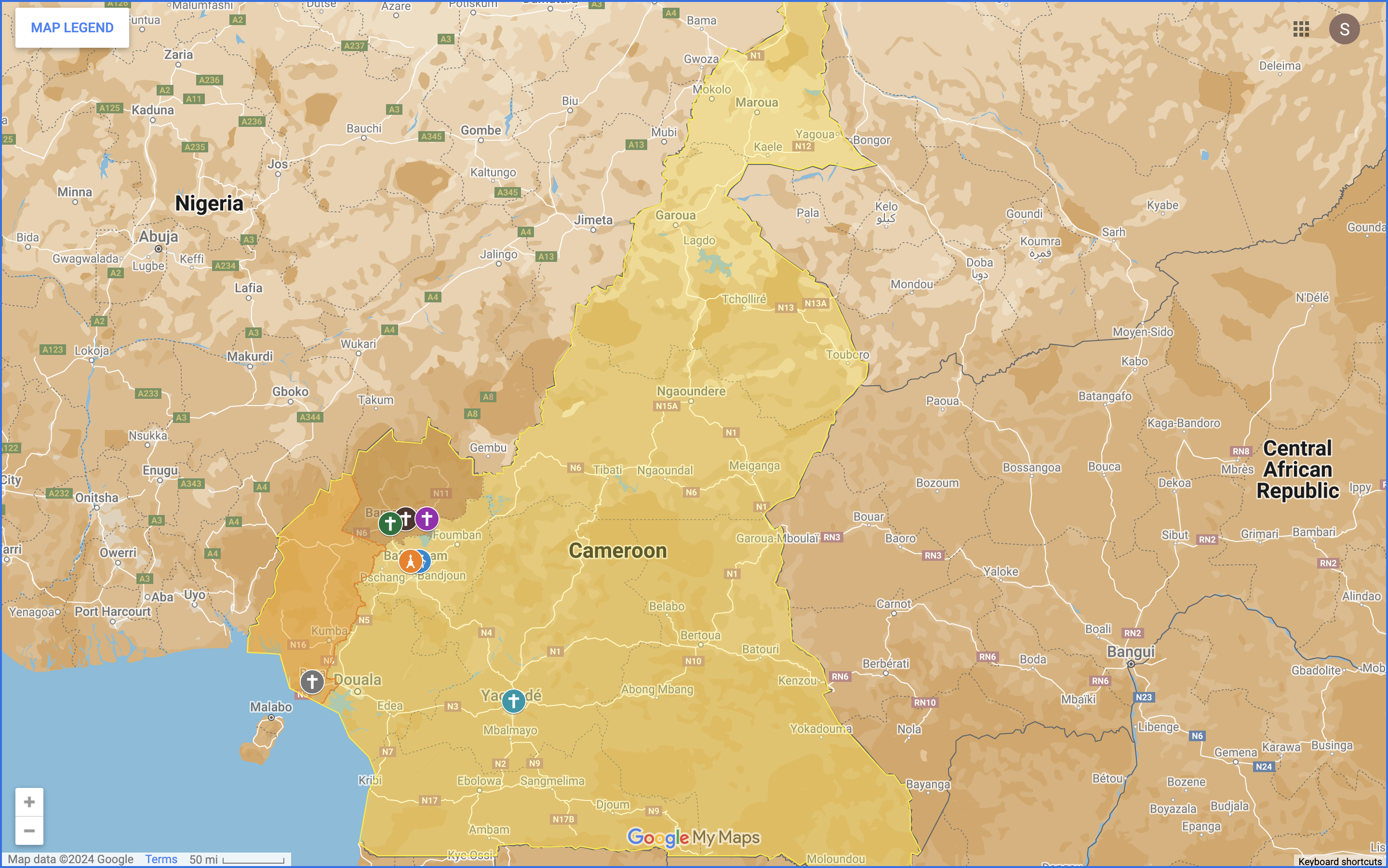 Map showing where our graduates are ministering